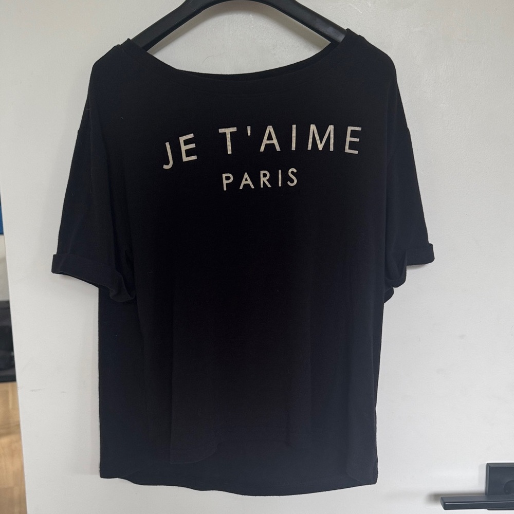 Joyfolie Black 'Je T'aime Paris' Tee